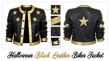Vintage Golden Star Leather Jacket of Karen (Judy Greer) in Halloween
