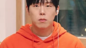 The Love Lab 2026 Orange V Neck Hoodie as seen in The Love Lab (S01)