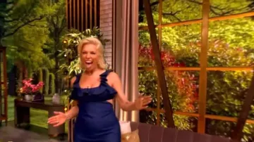 Zimmermann Aster Ruffled Denim Midi Dress worn by Hannah Waddingham as seen in The View on July 17, 2026