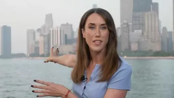 Gap Modern Rib Button-Front Crew T-Shirt worn by Maggie Vespa as seen in Today on July 20, 2026
