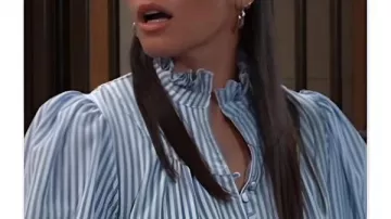 Amanda Setton General Hospital 2026 Blue Striped Top