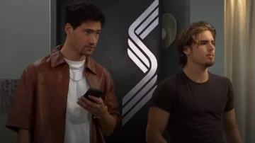 Zara Relaxed Fit Faux Leather Overshirt worn by Deke (Harrison Cone) as seen in The Bold and the Beautiful (S39E215)