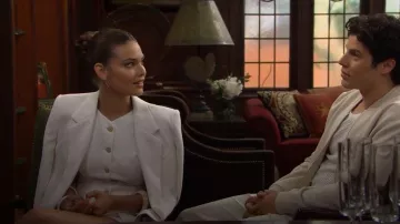 Aritzia Regal Vest worn by Electra Forrester (Laneya Grace) as seen in The Bold and the Beautiful (S39E215)