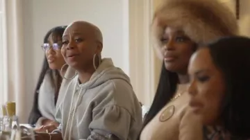 Free People Encrusted Sweatshirt worn by Pinky Cole as seen in The Real Housewives of Atlanta (S17E13)