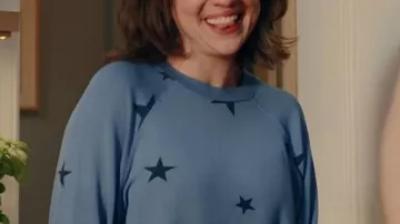 Trying S05 Esther Smith Blue Star Print Crew Neck Top