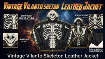 Veste en cuir squelette Vintage Vilanto (Joanna Tu)