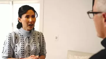Pull à torsades Rails Addy porté par Vicky Nguyen, vu dans l'émission Today le 21 juillet 2026.