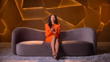 Jupe midi Balmain Monogram Jacquard portée par Jessica Grace Booker dans l'épisode « The Ultimatum : Marry or Move On » (S04E01)