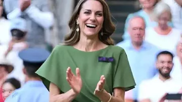 This Green Dress worn by Kate Middleton closes out Wimbledon 2026 in a custom Emilia Wickstead green dress