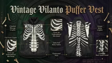 Vintage Vilanto Puffer Vest (Alexandros Logothetis) in Skeleton Tree