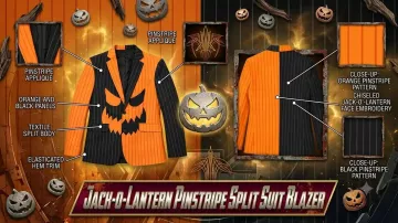Jack-O-Lantern Pinstripe Split Suit Blazer (Alicia Nash) in Jack-O-Lantern