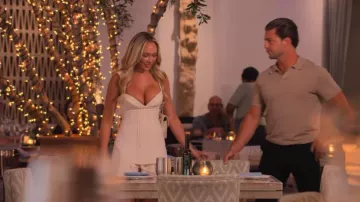 Oh Polly Cassandra Ruffle Trim Button Detail Corset Mini Dress worn by Ashley Wilson as seen in The Ultimatum: Marry or Move On (S04E08)
