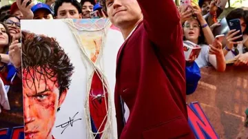 Spider-Man: Brand New Day Tom Holland Red Blazer worn by Peter Parker / Spider-Man (Tom Holland) in Spider-Man: Brand New Day