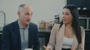 Mint and Lily Pave Bubble Initial Necklace worn by Page Turner as seen in Love It or List It (S21E03)