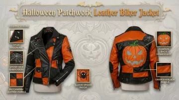 Halloween Patchwork Leather Biker Jacket of Mrs. Vale (Jan Anderson) in Halloween Night