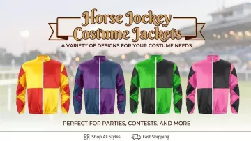 Veste de costume de jockey portée par Jimmy (Aaron J. March) dans le film On Halloween