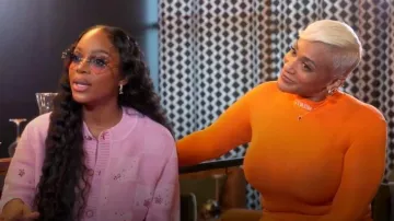 Heron Preston Orange Style Cropped Long Sleeve T-Shirt worn by Roe Grady-Pichardo as seen in Heart and Hustle Houston (S02E08)