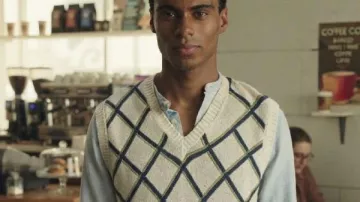 My Life with the Walter Boys S03 Jaylan Evans Argyle Vest as seen in My Life with the Walter Boys (S03)