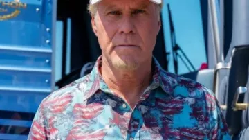 The Hawk Will Ferrell Printed Shirt worn by Lonnie 'The Hawk' Hawkins (Will Ferrell) as seen in The Hawk (S01)
