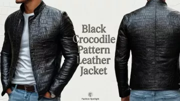 Black Crocodile Pattern Leather Jacket (Julia Szczepańska) in Crocodile