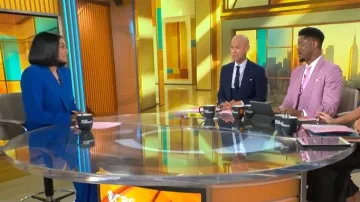 Blazer Zara à col smoking porté par Shanelle Kaul, aperçu dans l'émission CBS Mornings le 24 juillet 2026.