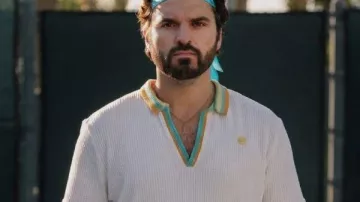 The Dink Jake Johnson Crochet Polo Shirt worn by Dustin 'The Hammer' Boyd (Jake Johnson) as seen in The Dink