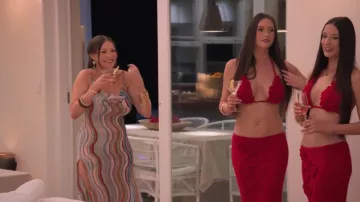 Missoni Wave Multicolor Chevron Maxi Dress Coverup worn by (Quinn Everly) as seen in Turned On: Dirty Sexy Money (S01E07)