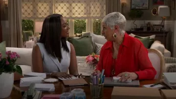 Sans Faff Meghan Panelled Silk Blouse worn by Anita Dupree (Tamara Tunie) as seen in Beyond the Gates (S02E131)