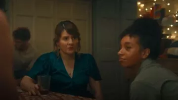 Ghost Grace Bias Cut Satin Midi Dress worn by Dr Gabrielle Fox (Ruth Madeley) as seen in The Rapture (S01E03)