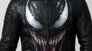 Chaqueta de cuero negra de Venom para cosplay de Halloween para hombres y mujeres.