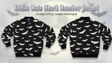 White Bats Black Bomber Jacket of Bruce Wayne / The Batman (Robert Pattinson) in The Batman