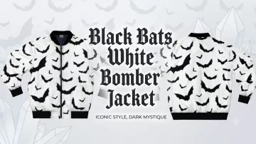 Black Bats White Bomber Jacket of Bruce Wayne / The Batman (Robert Pattinson) in The Batman: Part II