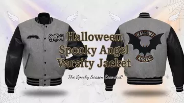 Halloween Spooky Angel Varsity Jacket of Frank (Brad Carter) in Spirit Halloween: The Movie