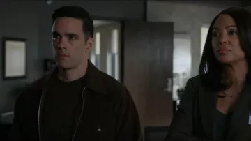 Buck Mason Station Cotton Doeskin Full Zip Jacket worn by Tyler Green (Ryan-James Hatanaka) as seen in Criminal Minds (S19E03)