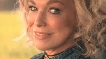 Ride or Die S01 Hannah Waddingham Denim Biker Jacket worn by Judith Burton (Hannah Waddingham) as seen in Ride or Die