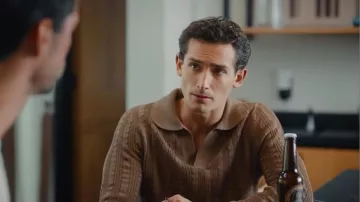 Zara Cable Knit Polo Shirt worn by (Jorge Carlos Sánchez) as seen in My Daughter's Father (S01E02)