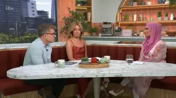 Stuart Weitzman Maven Block 85 worn by Cat Deeley as seen in This Morning on July 6, 2026