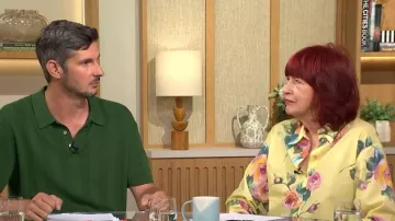 Reserved Yellow Patterned Cotton Shirt worn by Janet Street-Porter as seen in This Morning on July 22, 2026
