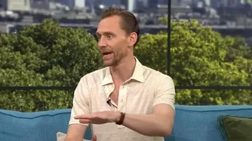 Orlebar Brown Tailored Fit Linen Polo Shirt worn by Tom Hiddleston as seen in This Morning on July 17, 2026