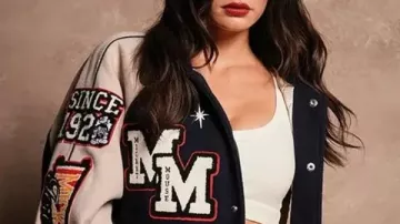 Mickey Mouse Wolves Navy Blue Varsity Jacket