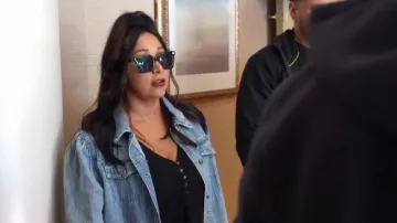 Shein Puff Sleeve Button Front Denim Jacket worn by Nicole Polizzi as seen in Jersey Shore: Family Vacation (S09E13)