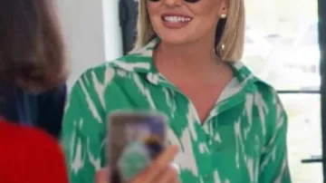 Real Housewives of Salt Lake City S5 Whitney Rose Green Printed Shirt
