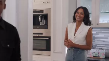 Maeve Tailored Crop Top worn by Layla Keating (Greta Onieogou) as seen in All American (S08E04)