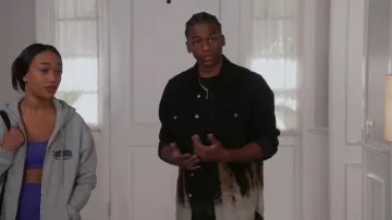 Rick Owens Denim Overshirt worn by Khalil Edwards (Antonio J. Bell) as seen in All American (S08E04)