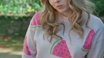 All’s Fair in Love & Mahjong Eden Gilmore Watermelon Print Sweatshirt