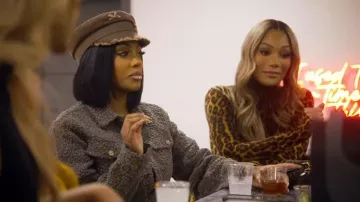 Manière De Voir Catherine Cropped Boucle Denim Jacket worn by Porsha Williams as seen in The Real Housewives of Atlanta (S17E17)