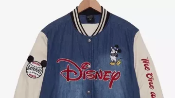 Veste bomber en jean Mickey Mouse Baseball neuve