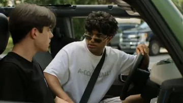 A-cold-wall* Overdye Logo-print T-shirt worn by Lincoln (Siddharth Sharma) as seen in Sterling Point (S01E04)