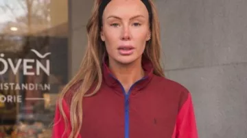 The Price of Perfection S03 Olivia Attwood Red Windbreaker Jacket as seen in Olivia Attwood: The Price of Perfection