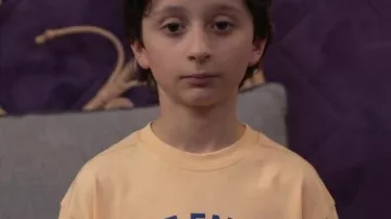 Wizards Beyond Waverly Place Max Matenko Yellow Shirt worn by Milo Russo (Max Matenko) as seen in Wizards Beyond Waverly Place